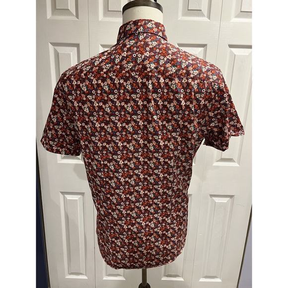 Zara Button Up Shirt Floral Pattern‎ Slim Fit Medium - Picture 3 of 5